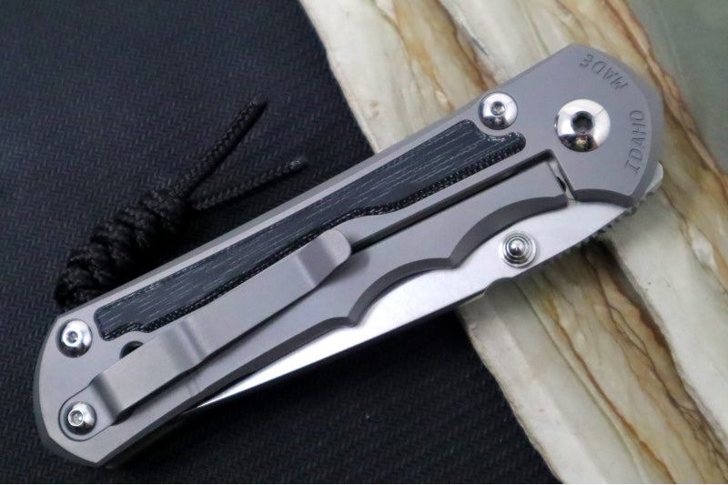 Chris Reeve Knives Large Inkosi Glass Blasted - Tanto Blade / CPM-Magnacut Steel / Titanium Handle with Black Micarta Inlays LIN-1132 - Northwest Knives