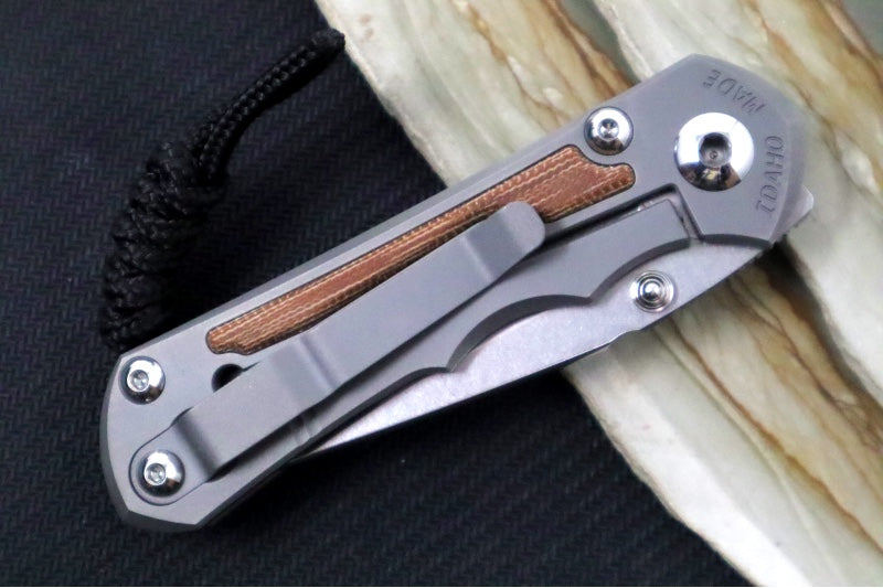 Chris Reeve Knives Small Inkosi Glass Blasted - Natural Canvas Micarta / Tanto Blade / CPM-Magnacut Steel SIN-1134