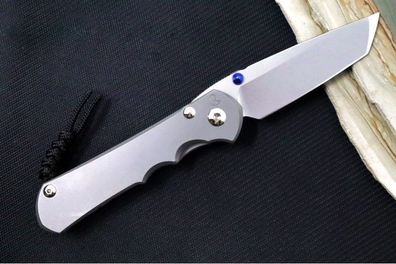 Chris Reeve Knives Large Inkosi Glass Blasted LEFT HAND - Tanto Blade / CPM-Magnacut Steel / Glass Blasted Titanium Handle LIN-1131 - Northwest Knives