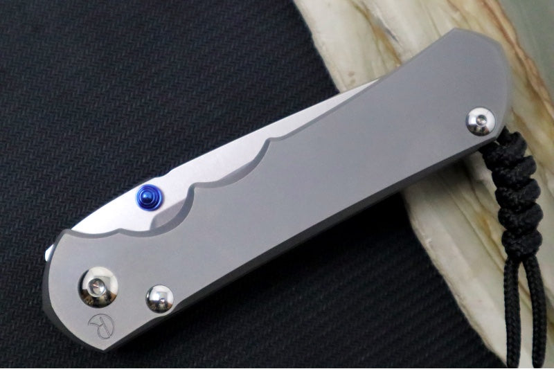 Chris Reeve Knives Large Inkosi Glass Blasted LEFT HAND - Tanto Blade / CPM-Magnacut Steel / Glass Blasted Titanium Handle LIN-1131 - Northwest Knives