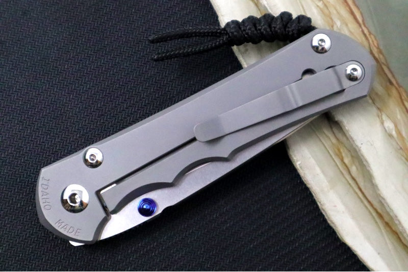 Chris Reeve Knives Large Inkosi Glass Blasted LEFT HAND - Tanto Blade / CPM-Magnacut Steel / Glass Blasted Titanium Handle LIN-1131