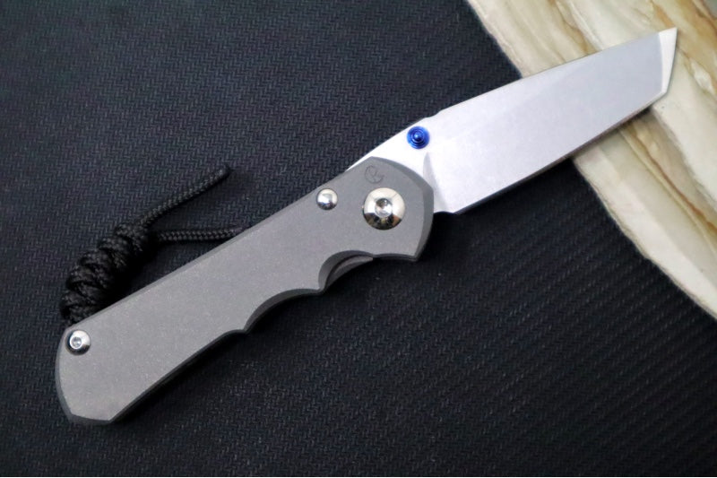 Chris Reeve Knives Small Inkosi LEFT HAND - Plain Titanium Handle / Tanto Blade / CPM-Magnacut Steel SIN-1043