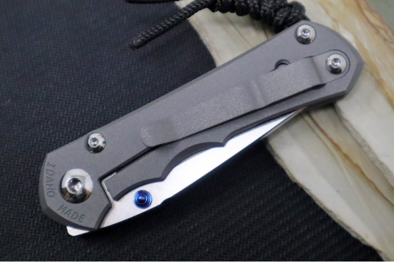 Chris Reeve Knives Small Inkosi LEFT HAND - Plain Titanium Handle / Tanto Blade / CPM-Magnacut Steel SIN-1043