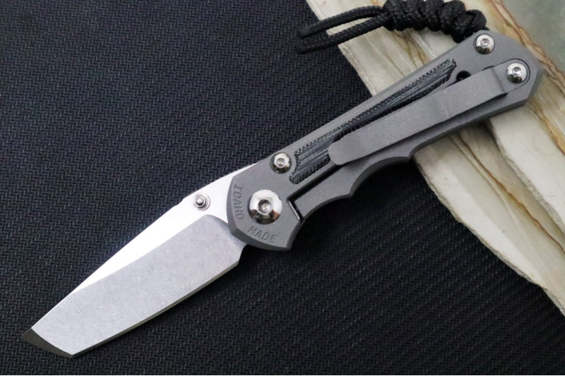 Chris Reeve Knives Small Inkosi LEFT HAND - Tanto Blade / CPM-Magnacut Steel / Titanium Handle with Black Micarta Inlays SIN-1045 - Northwest Knives