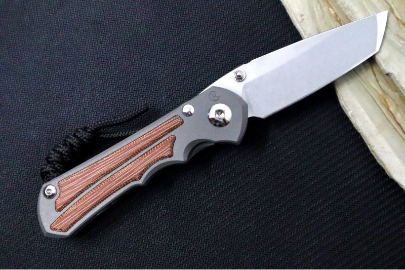 Chris Reeve Knives Small Inkosi LEFT HAND - Tanto Blade / CPM-Magnacut Steel / Titanium Handle with Natural Micarta Inlays SIN-1047