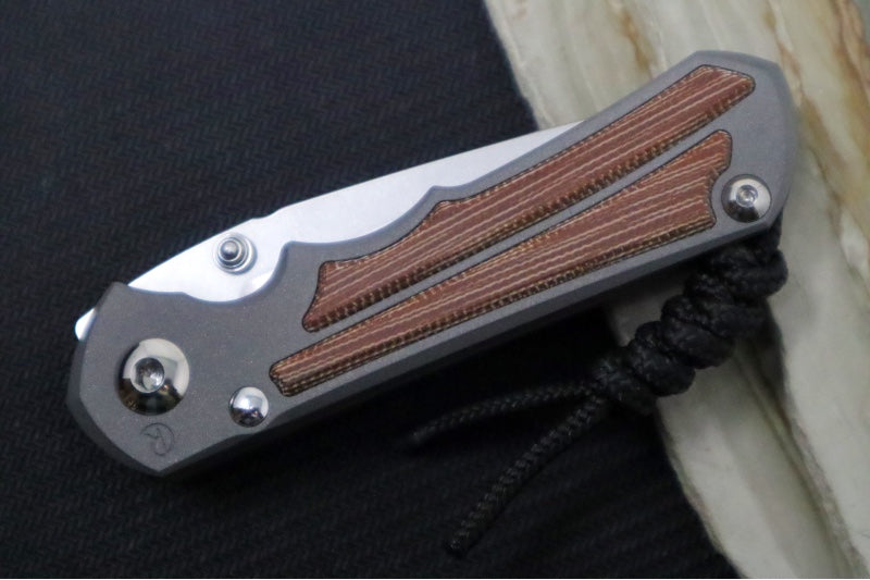 Chris Reeve Knives Small Inkosi LEFT HAND - Tanto Blade / CPM-Magnacut Steel / Titanium Handle with Natural Micarta Inlays SIN-1047