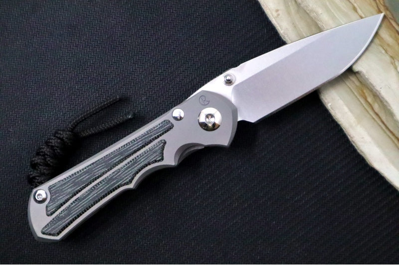 Chris Reeve Knives Small Inkosi Glass Blasted LEFT HAND - Black Canvas Micarta Inlays / Drop Point Blade / CPM-Magnacut Steel SIN-1117 - Northwest Knives