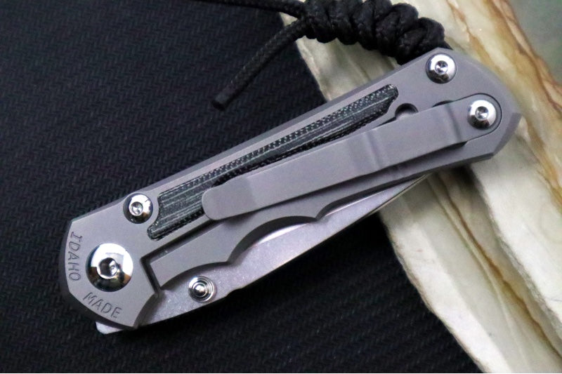 Chris Reeve Knives Small Inkosi Glass Blasted LEFT HAND - Black Canvas Micarta Inlays / Drop Point Blade / CPM-Magnacut Steel SIN-1117 - Northwest Knives