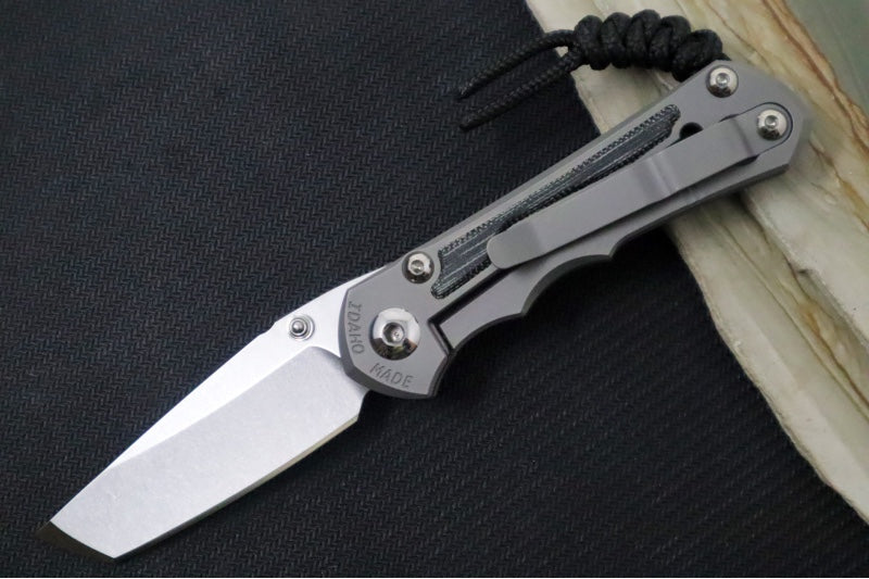 Chris Reeve Knives Small Inkosi Glass Blasted LEFT HAND - Black Canvas Micarta Inlays / Tanto Blade / CPM-Magnacut Steel SIN-1133 - Northwest Knives