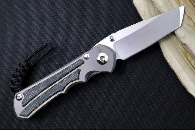 Chris Reeve Knives Small Inkosi Glass Blasted LEFT HAND - Black Canvas Micarta Inlays / Tanto Blade / CPM-Magnacut Steel SIN-1133 - Northwest Knives