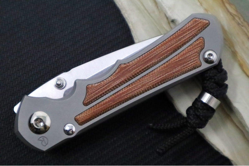 Chris Reeve Knives Small Inkosi Glass Blasted LEFT HAND - Natural Canvas Micarta Inlays / Drop Point Blade / CPM-Magnacut Steel SIN-1119-001 - Northwest Knives