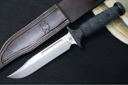 Rick Hinderer Knives Kabar -  Stonewashed Blade / CPM-3V / Black Micarta Handle / Brown Leather Sheath - Northwest Knives