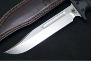 Rick Hinderer Knives Kabar -  Stonewashed Blade / CPM-3V / Black Micarta Handle / Brown Leather Sheath - Northwest Knives