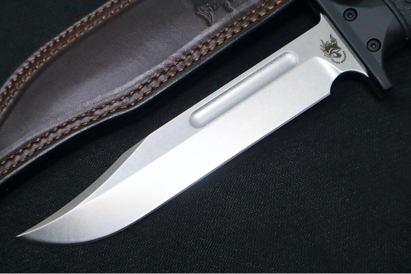Rick Hinderer Knives Kabar -  Stonewashed Blade / CPM-3V / Black Micarta Handle / Brown Leather Sheath - Northwest Knives