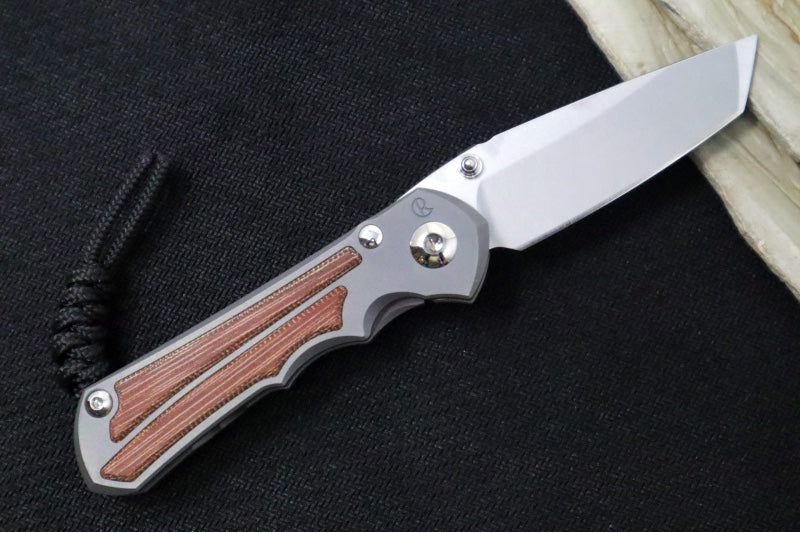 Chris Reeve Knives Small Inkosi Glass Blasted LEFT HANDED - Natural Canvas Micarta / Tanto Blade / CPM-Magnacut Steel SIN-1135