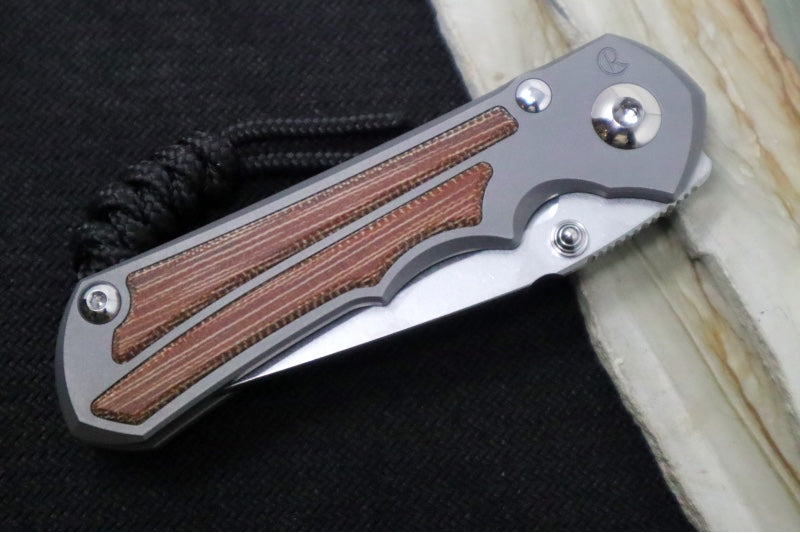 Chris Reeve Knives Small Inkosi Glass Blasted LEFT HANDED - Natural Canvas Micarta / Tanto Blade / CPM-Magnacut Steel SIN-1135