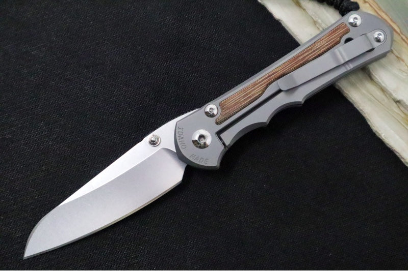 Chris Reeve Knives Large Inkosi Glass Blasted LEFT HANDED - Insingo Blade / Natural Micarta Inlay / CPM-Magnacut Steel LIN-1127 - Northwest Knives