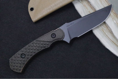 Toor Knives Allied Brauler - Black Oxide Finished Blade / CPM-Cruwear Steel / Green Linen Micarta Handle / Cordura-wrapped Sheath 850061338242