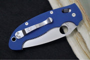 Spyderco Manix 2 XL - Cobalt Blue G-10 Handle / CPM-SPY27 Steel / Satin finish / Leaf Shaped Blade C95GPCBL2 - Northwest Knives