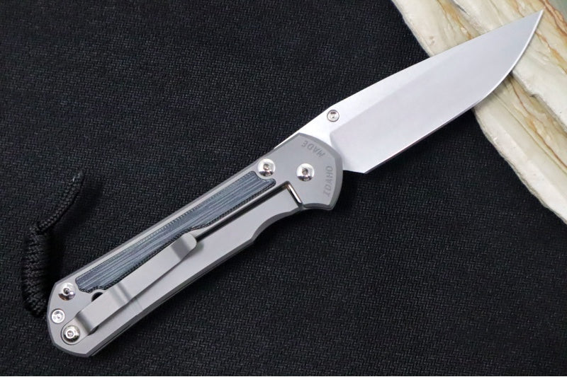 Chris Reeve Large Sebenza 31 Glass Blasted - Drop Point Blade / Black Micarta Inlay / CPM-Magnacut Steel L31-1652 - Northwest Knives