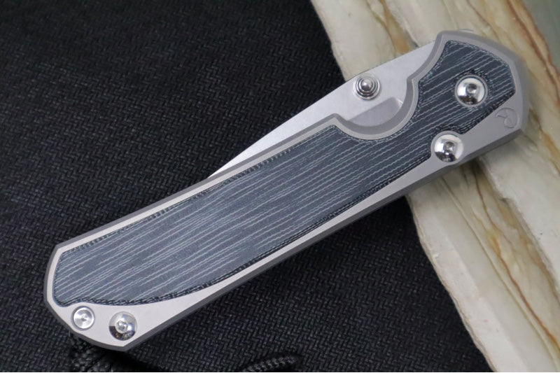 Chris Reeve Large Sebenza 31 Glass Blasted - Drop Point Blade / Black Micarta Inlay / CPM-Magnacut Steel L31-1652