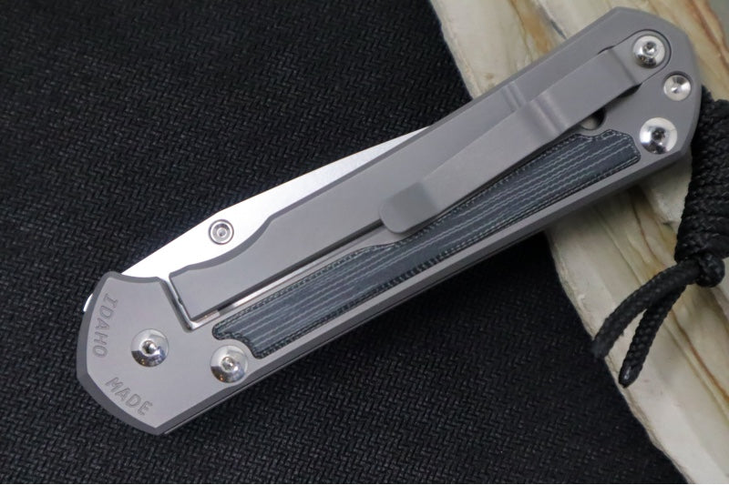 Chris Reeve Large Sebenza 31 Glass Blasted - Drop Point Blade / Black Micarta Inlay / CPM-Magnacut Steel L31-1652