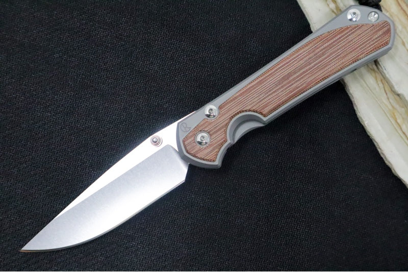 Chris Reeve Large Sebenza 31 Glass Blasted- Drop Point Blade / Natural Micarta Inlay / CPM-Magnacut Steel L31-1160