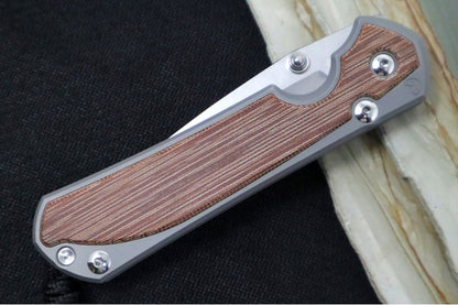 Chris Reeve Large Sebenza 31 Glass Blasted- Drop Point Blade / Natural Micarta Inlay / CPM-Magnacut Steel L31-1160