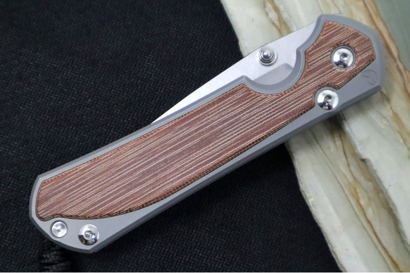 Chris Reeve Large Sebenza 31 Glass Blasted- Drop Point Blade / Natural Micarta Inlay / CPM-Magnacut Steel L31-1160 - Northwest Knives