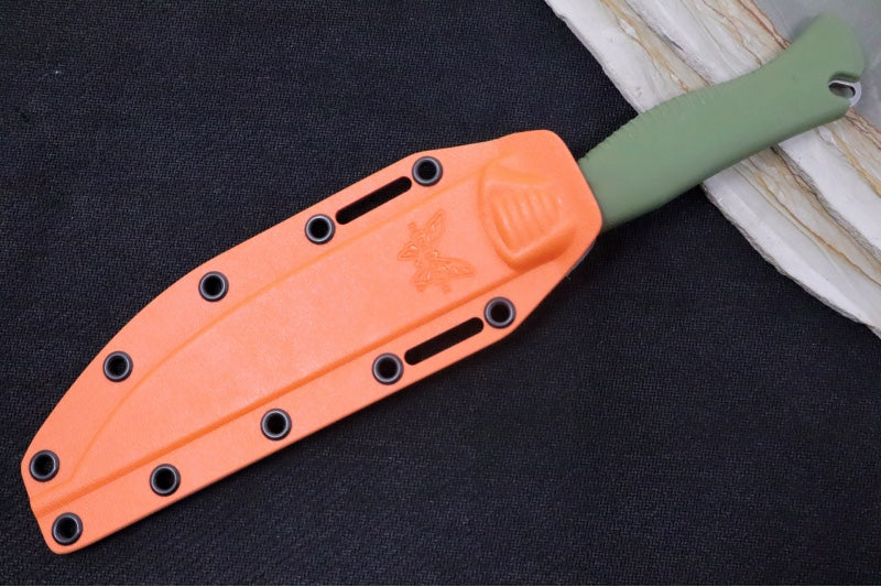 Benchmade 15500-04 Meatcrafter 6" - OD Green Santroprene Handle Scales / CPM-154 Steel / Satin Trailing Point Blade - Northwest Knives