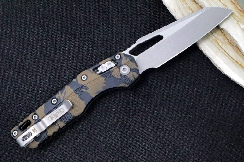 Microtech MSI Manual Folder - Apocalyptic Finished Blade / Tiger Striped Polymer w/ Trim-Grip Handle 210T-10APPMTRC - Northwest Knives