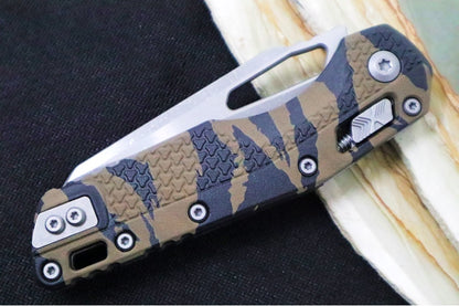 Microtech MSI Manual Folder - Apocalyptic Finished Blade / Tiger Striped Polymer w/ Trim-Grip Handle 210T-10APPMTRC