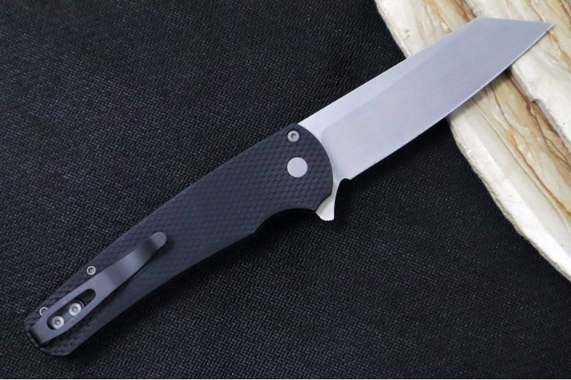 Pro Tech Malibu - Reverse Tanto / Stonewash blade / CPM-Magnacut Steel / Black Textured Aluminum Handle 5405