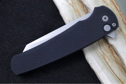 Pro Tech Malibu - Reverse Tanto / Stonewash blade / CPM-Magnacut Steel / Black Textured Aluminum Handle 5405