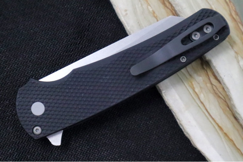 Pro Tech Malibu - Reverse Tanto / Stonewash blade / CPM-Magnacut Steel / Black Textured Aluminum Handle 5405