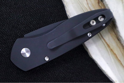 Pro Tech Sprint Auto - 3D Wave Black Anodized Aluminum Handle / Abalone Push Button / Black DLC Finish / CPM-S35VN Steel 2937