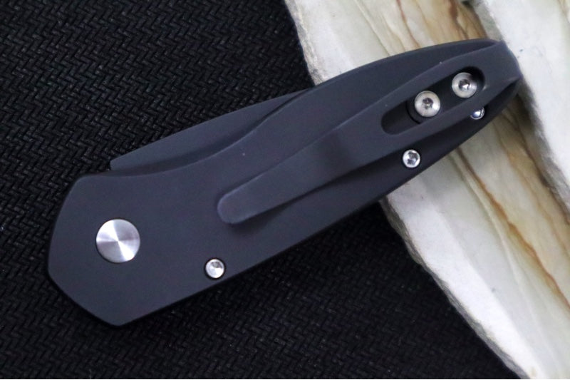 Pro Tech Sprint Auto - 3D Wave Black Anodized Aluminum Handle / Abalone Push Button / Black DLC Finish / CPM-S35VN Steel 2937 - Northwest Knives