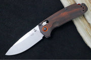 Benchmade 15032 North Fork Manual Folder - Drop Point Blade / CPM-S30V Steel / Stabilized Wood Handle with Orange Accents - Northwest Knives