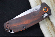 Benchmade 15032 North Fork Manual Folder - Drop Point Blade / CPM-S30V Steel / Stabilized Wood Handle with Orange Accents - Northwest Knives