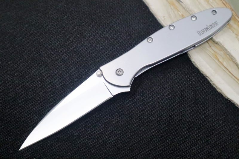 Kershaw 1660 Leek Flipper - Satin Blade / Stainless Steel Handle