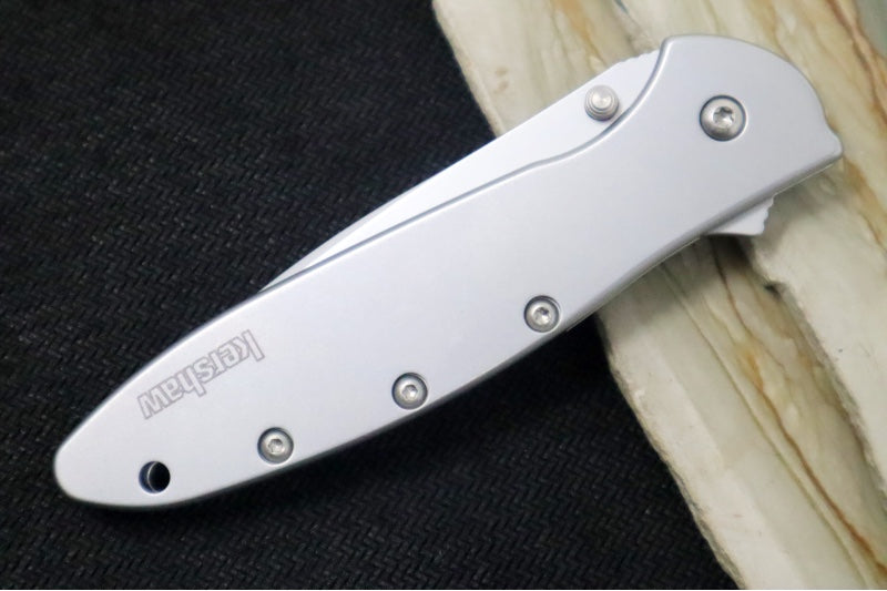 Kershaw 1660 Leek Flipper - Satin Blade / Stainless Steel Handle