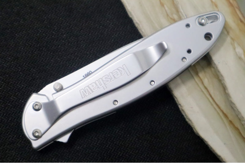 Kershaw 1660 Leek Flipper - Satin Blade / Stainless Steel Handle - Northwest Knives