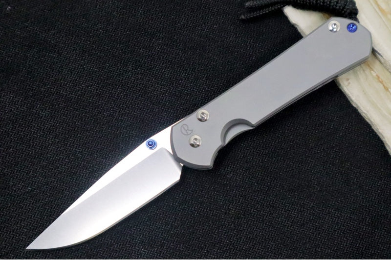 Chris Reeve Knives Small Sebenza 31 Glass Blasted - Drop Point / CPM-Magnacut Steel / Glass Blasted Titanium Handle S31-1644 - Northwest Knives