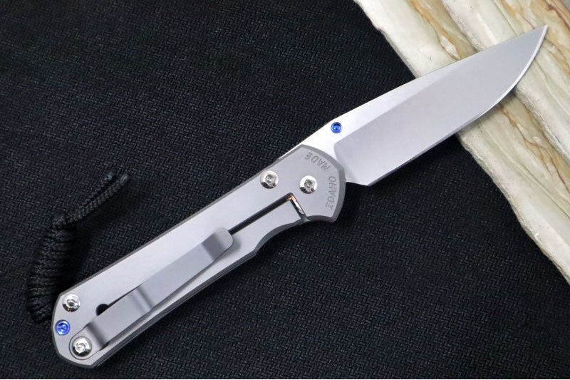 Chris Reeve Knives Small Sebenza 31 Glass Blasted - Drop Point / CPM-Magnacut Steel / Glass Blasted Titanium Handle S31-1644 - Northwest Knives