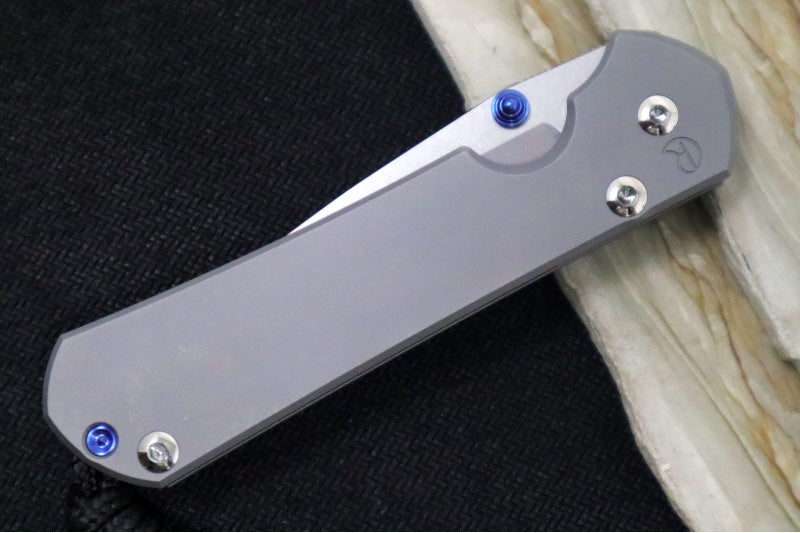 Chris Reeve Knives Small Sebenza 31 Glass Blasted - Drop Point / CPM-Magnacut Steel / Glass Blasted Titanium Handle S31-1644 - Northwest Knives