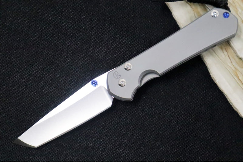 Chris Reeve Knives Small Sebenza 31 Glass Blasted - Tanto / CPM-Magnacut Steel / Glass Blasted Titanium Handle S31-1687 - Northwest Knives