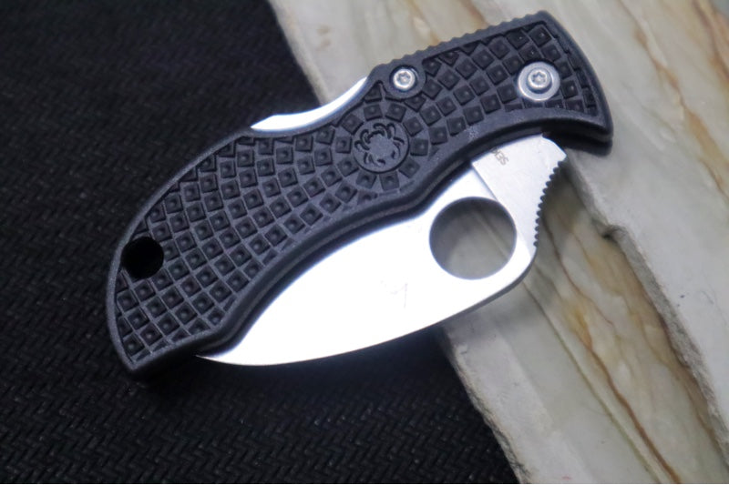 Spyderco ManBug Lightweight - Serrated Hawkbill Blade / VG-10 Steel / Black FRN Handle MBKHBS