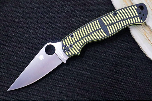 Spyderco Paramilitary 2 Salt - Yellow/Black G-10 Handle / CPM-Magnacut Blade / Satin Finish C81GBKYLMC2