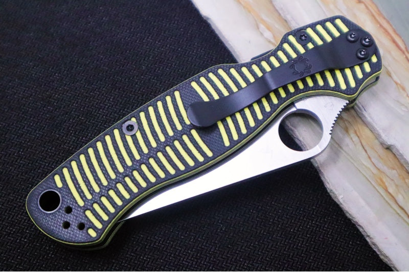Spyderco Paramilitary 2 Salt - Yellow/Black G-10 Handle / CPM-Magnacut Blade / Satin Finish C81GBKYLMC2 - Northwest Knives