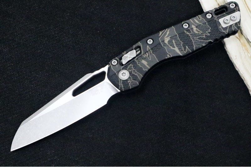 Microtech MSI Manual Folder - Apocalyptic Finished Blade / Tiger Striped Camo Polymer w/ Trim-Grip Handle 210T-10APPMTSC